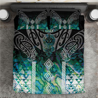 Aotearoa Maori Iwi Heritage Bedding Set Ngati Kahungunu Paua Shell Turquoise