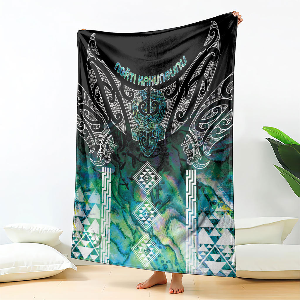 Aotearoa Maori Iwi Heritage Blanket Ngati Kahungunu Paua Shell Turquoise