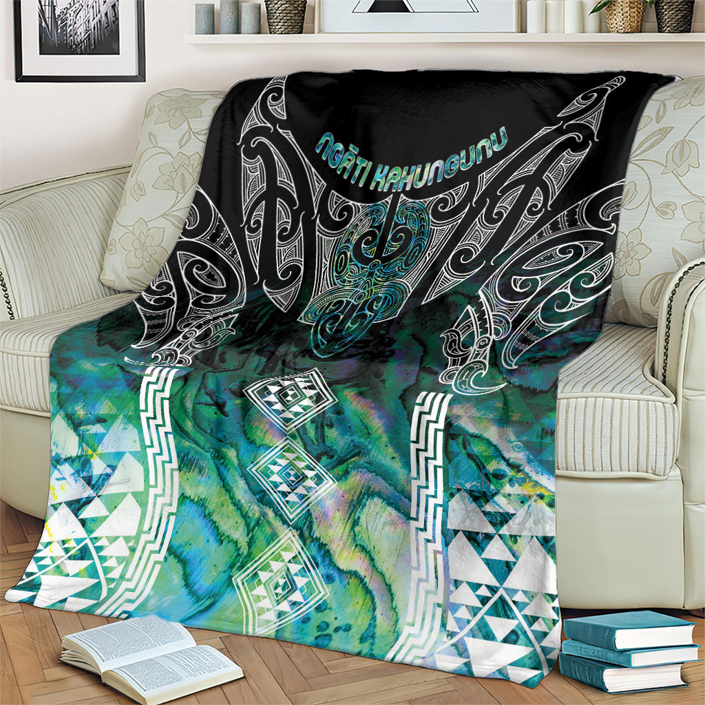 Aotearoa Maori Iwi Heritage Blanket Ngati Kahungunu Paua Shell Turquoise