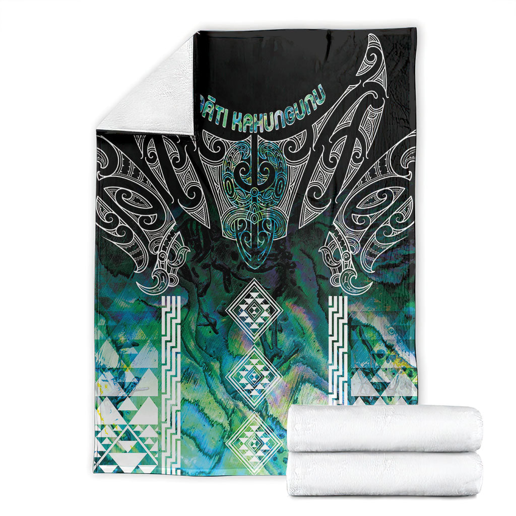 Aotearoa Maori Iwi Heritage Blanket Ngati Kahungunu Paua Shell Turquoise