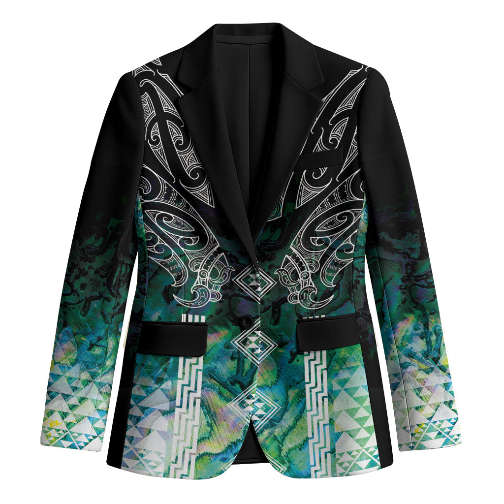 Aotearoa Maori Iwi Heritage Blazer Ngati Kahungunu Paua Shell Turquoise