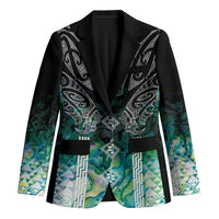 Aotearoa Maori Iwi Heritage Blazer Ngati Kahungunu Paua Shell Turquoise
