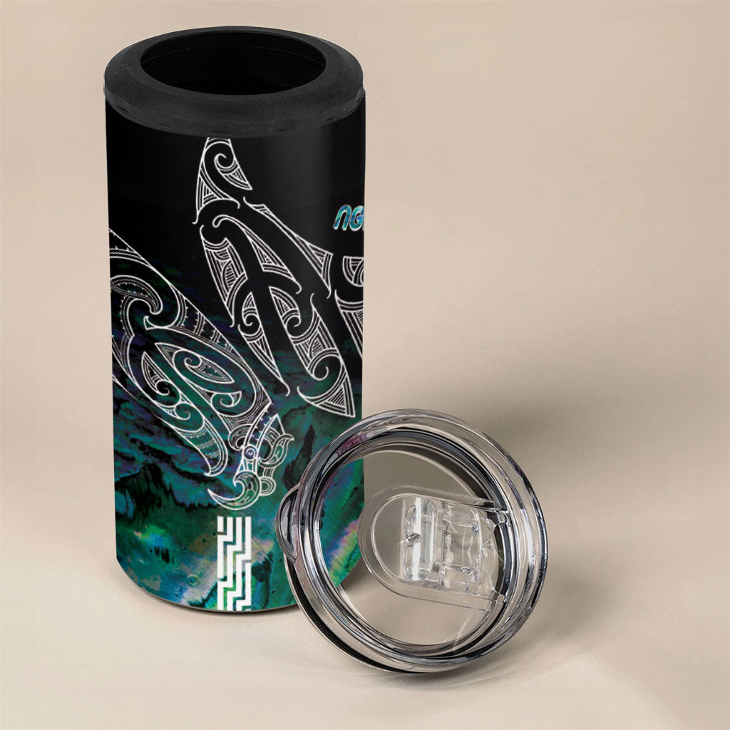 Aotearoa Maori Iwi Heritage 4 in 1 Can Cooler Tumbler Ngati Kahungunu Paua Shell Turquoise