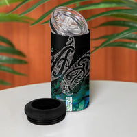 Aotearoa Maori Iwi Heritage 4 in 1 Can Cooler Tumbler Ngati Kahungunu Paua Shell Turquoise