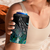 Aotearoa Maori Iwi Heritage 4 in 1 Can Cooler Tumbler Ngati Kahungunu Paua Shell Turquoise
