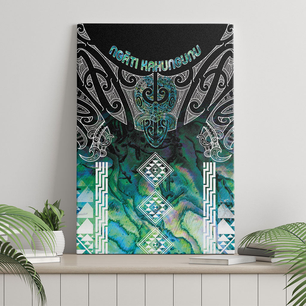 Aotearoa Maori Iwi Heritage Canvas Wall Art Ngati Kahungunu Paua Shell Turquoise