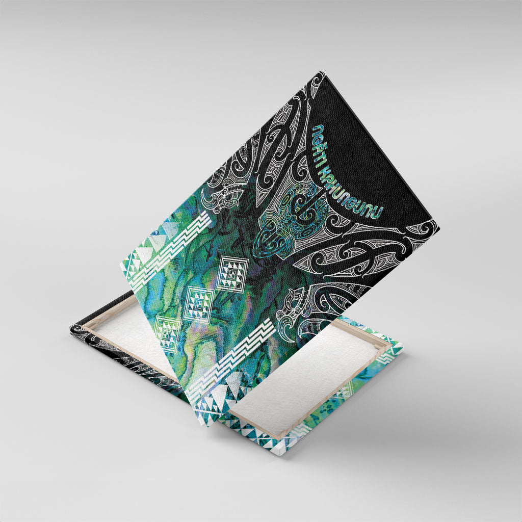 Aotearoa Maori Iwi Heritage Canvas Wall Art Ngati Kahungunu Paua Shell Turquoise