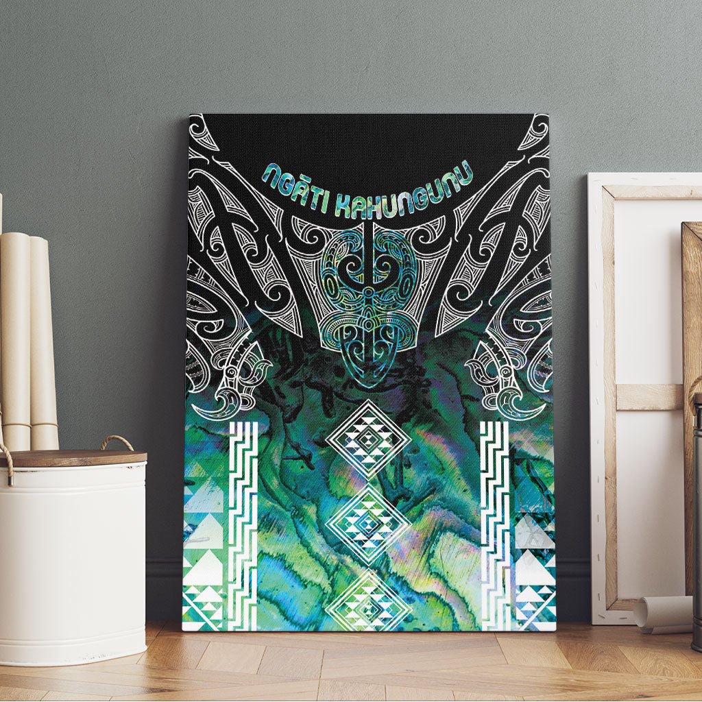 Aotearoa Maori Iwi Heritage Canvas Wall Art Ngati Kahungunu Paua Shell Turquoise