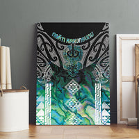 Aotearoa Maori Iwi Heritage Canvas Wall Art Ngati Kahungunu Paua Shell Turquoise