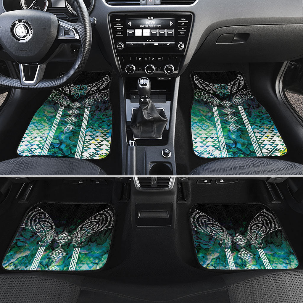 Aotearoa Maori Iwi Heritage Car Mats Ngati Kahungunu Paua Shell Turquoise