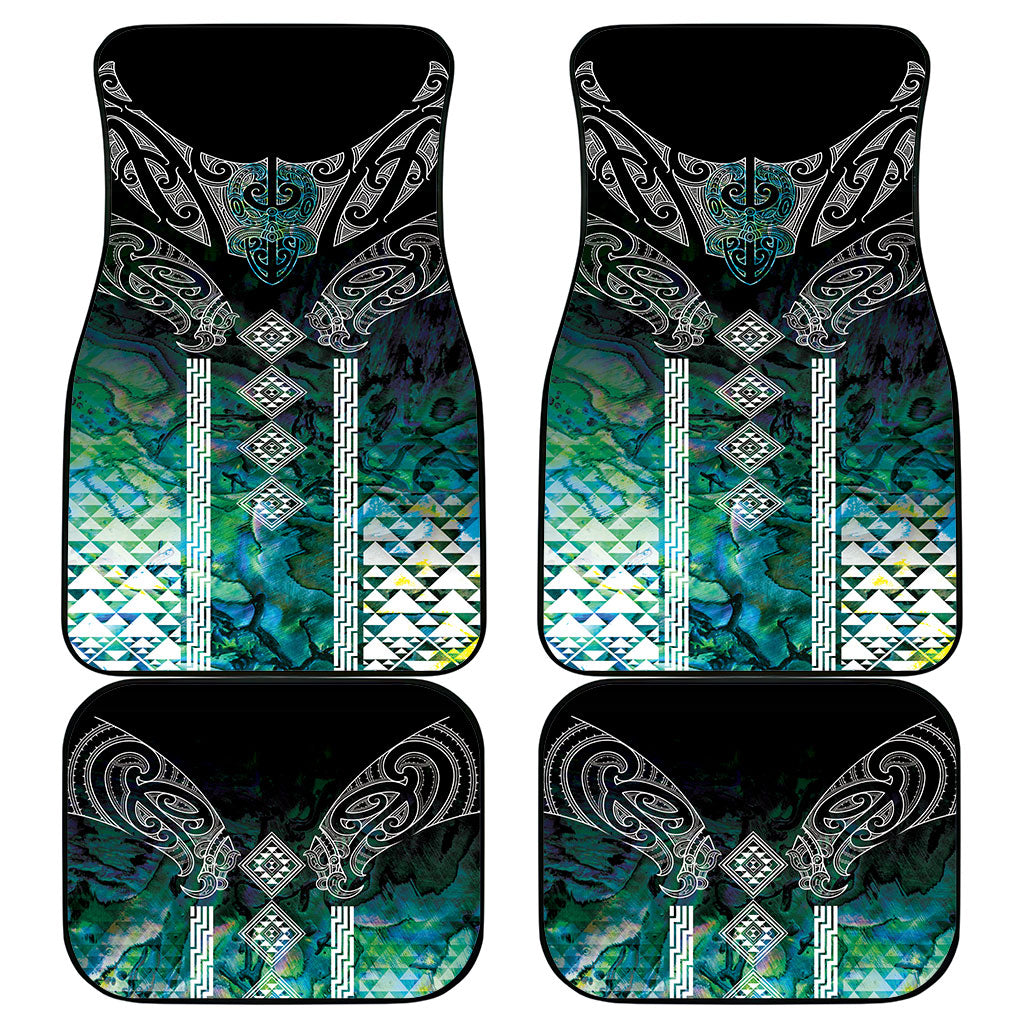 Aotearoa Maori Iwi Heritage Car Mats Ngati Kahungunu Paua Shell Turquoise