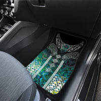 Aotearoa Maori Iwi Heritage Car Mats Ngati Kahungunu Paua Shell Turquoise