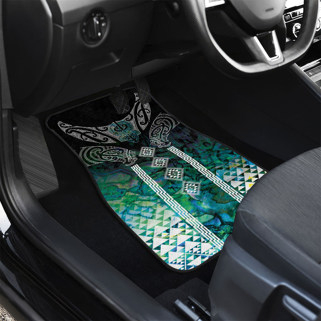 Aotearoa Maori Iwi Heritage Car Mats Ngati Kahungunu Paua Shell Turquoise