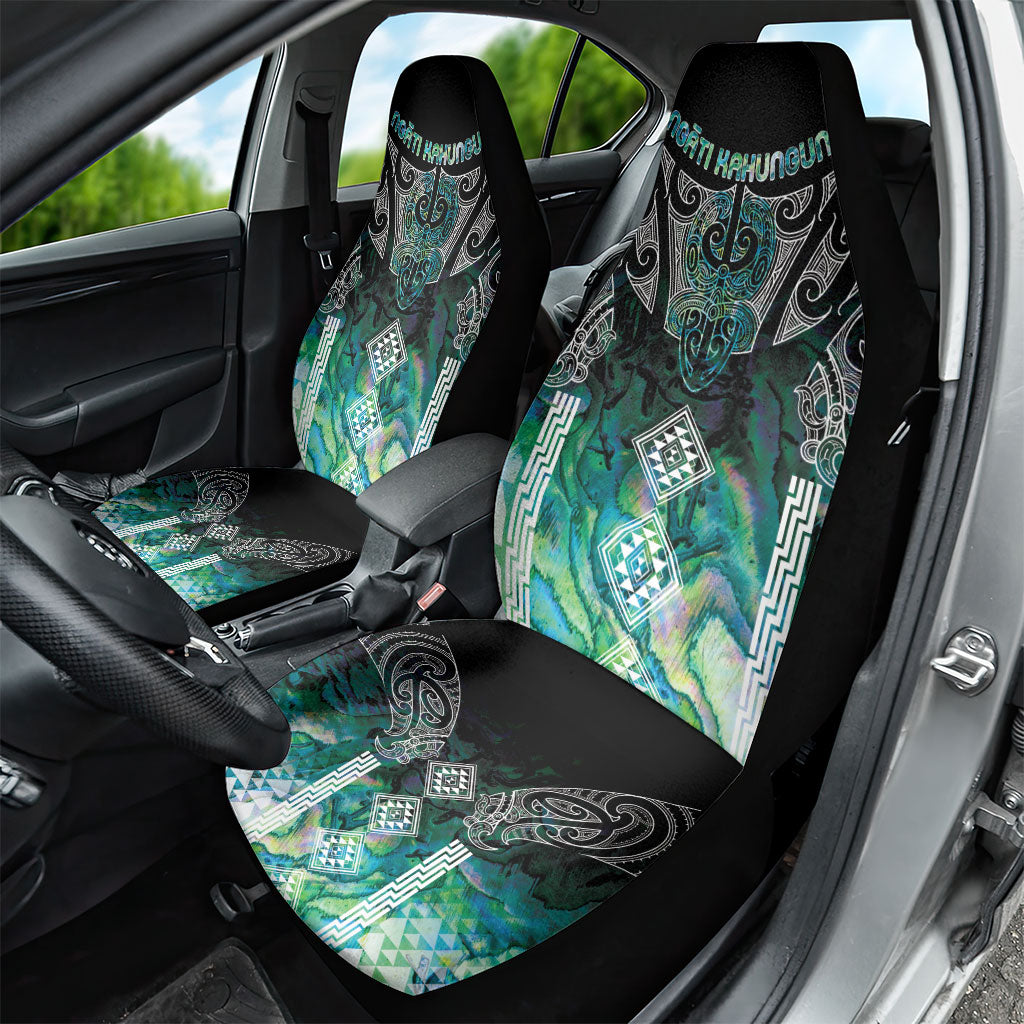 Aotearoa Maori Iwi Heritage Car Seat Cover Ngati Kahungunu Paua Shell Turquoise
