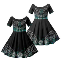 Aotearoa Maori Iwi Heritage Family Matching Tank Maxi Dress and Hawaiian Shirt Ngati Kahungunu Paua Shell Turquoise