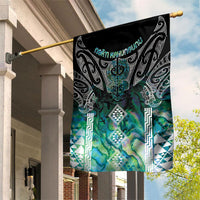 Aotearoa Maori Iwi Heritage Garden Flag Ngati Kahungunu Paua Shell Turquoise