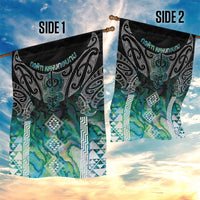 Aotearoa Maori Iwi Heritage Garden Flag Ngati Kahungunu Paua Shell Turquoise