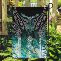 Aotearoa Maori Iwi Heritage Garden Flag Ngati Kahungunu Paua Shell Turquoise