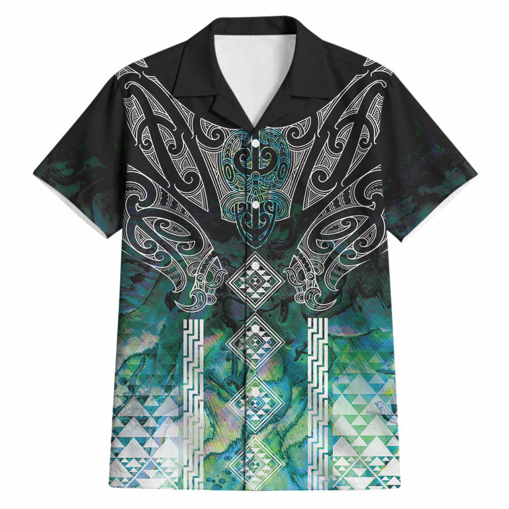 Aotearoa Maori Iwi Heritage Hawaiian Shirt Ngati Kahungunu Paua Shell Turquoise