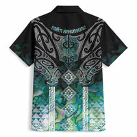 Aotearoa Maori Iwi Heritage Hawaiian Shirt Ngati Kahungunu Paua Shell Turquoise