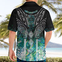 Aotearoa Maori Iwi Heritage Hawaiian Shirt Ngati Kahungunu Paua Shell Turquoise