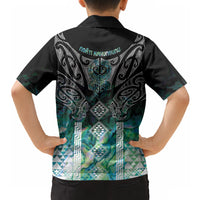 Aotearoa Maori Iwi Heritage Hawaiian Shirt Ngati Kahungunu Paua Shell Turquoise