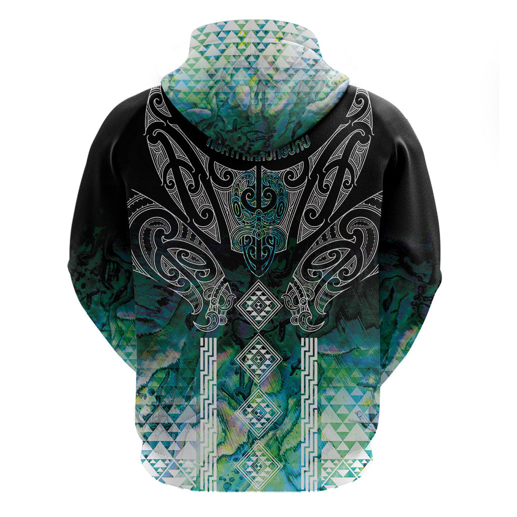 Aotearoa Maori Iwi Heritage Hoodie Ngati Kahungunu Paua Shell Turquoise