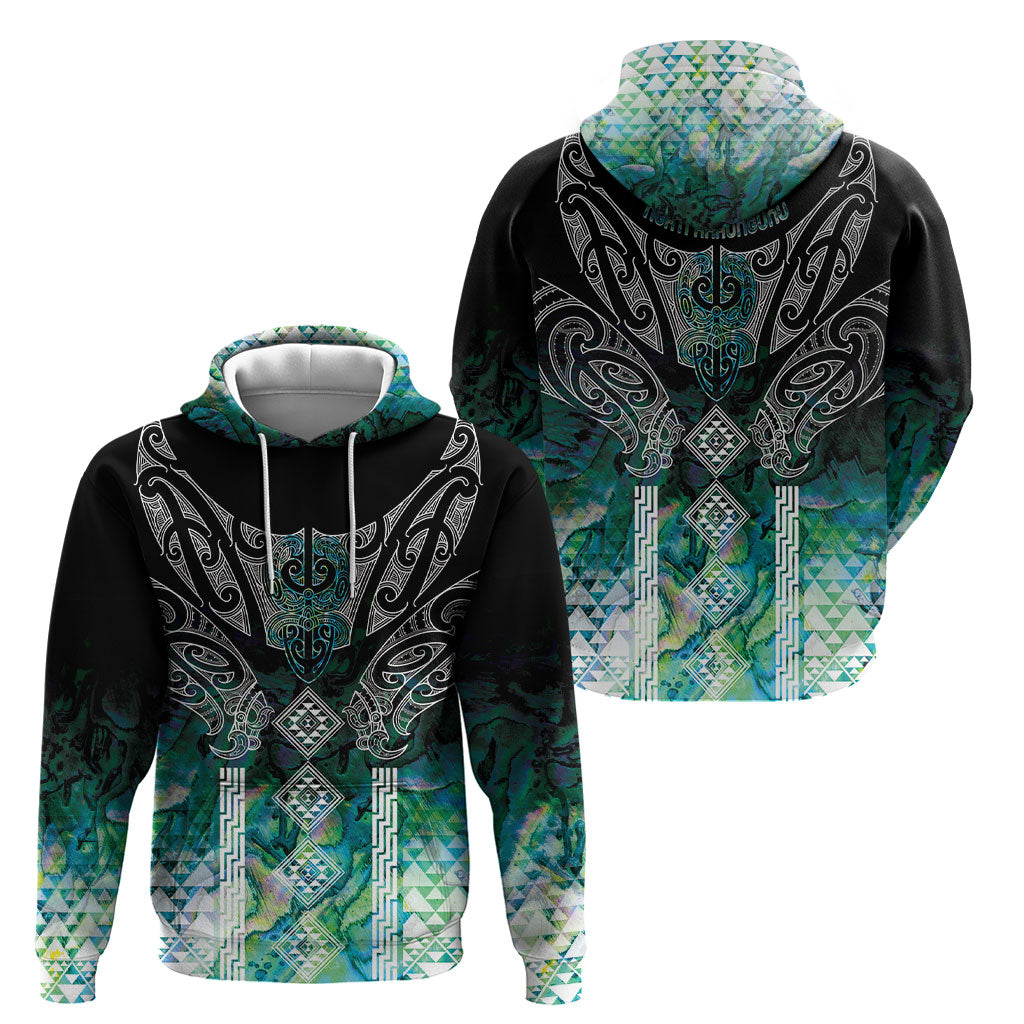 Aotearoa Maori Iwi Heritage Hoodie Ngati Kahungunu Paua Shell Turquoise