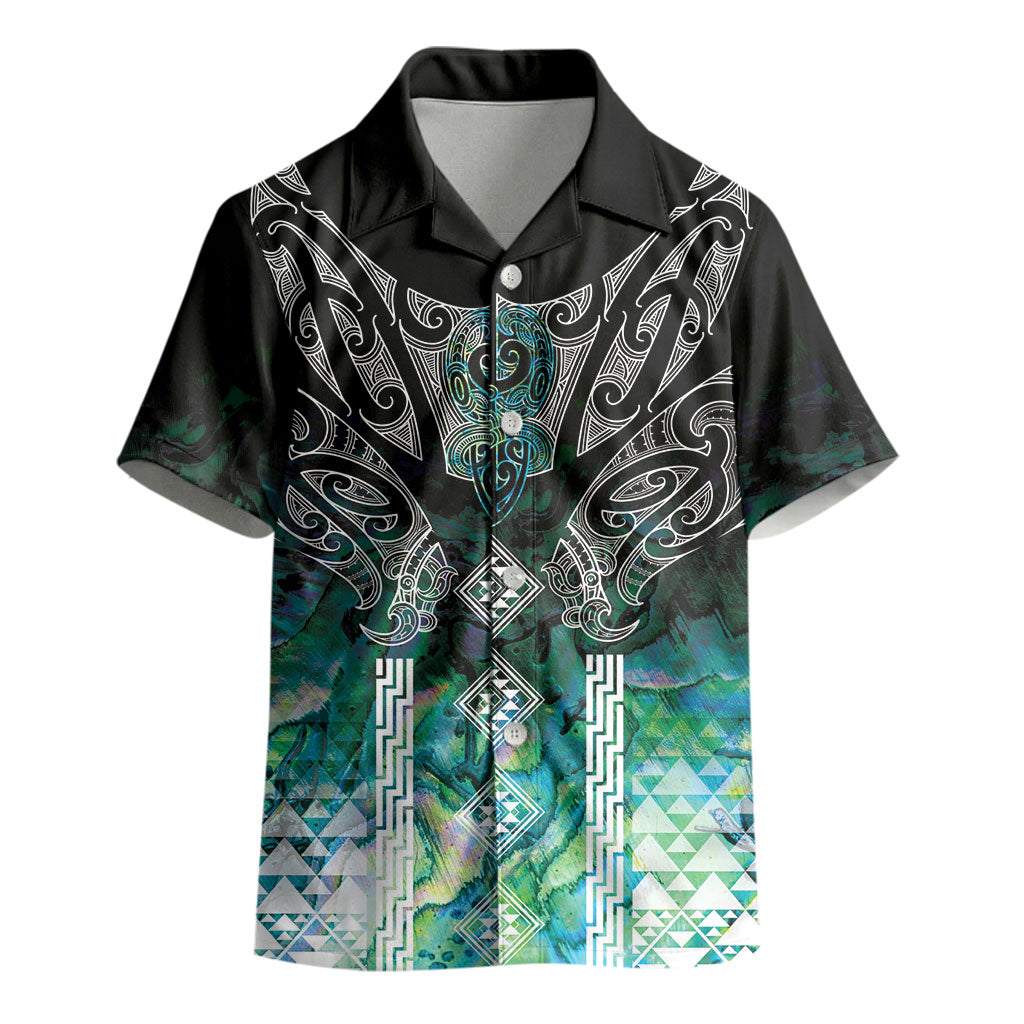 Aotearoa Maori Iwi Heritage Kid Hawaiian Shirt Ngati Kahungunu Paua Shell Turquoise