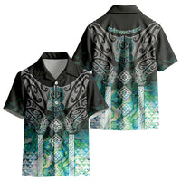 Aotearoa Maori Iwi Heritage Kid Hawaiian Shirt Ngati Kahungunu Paua Shell Turquoise
