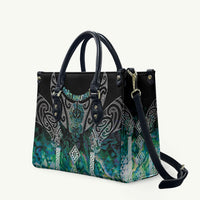 Aotearoa Maori Iwi Heritage Leather Bag Ngati Kahungunu Paua Shell Turquoise