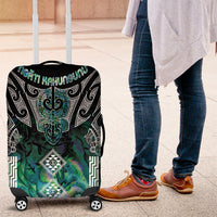 Aotearoa Maori Iwi Heritage Luggage Cover Ngati Kahungunu Paua Shell Turquoise