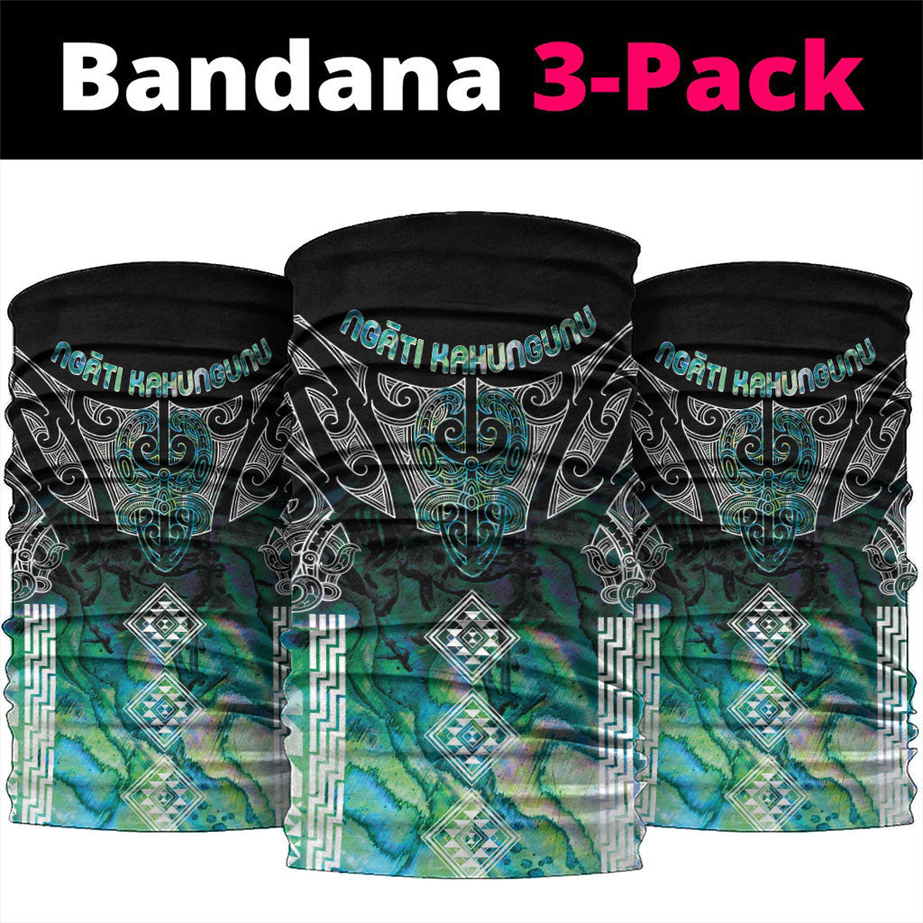 Aotearoa Maori Iwi Heritage Neck Gaiter Ngati Kahungunu Paua Shell Turquoise LT7 package One Size: 25*50cm Green Blue - Polynesian Pride