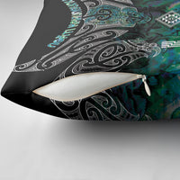 Aotearoa Maori Iwi Heritage Pillow Cover Ngati Kahungunu Paua Shell Turquoise
