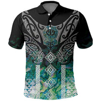 Aotearoa Maori Iwi Heritage Polo Shirt Ngati Kahungunu Paua Shell Turquoise