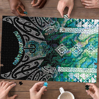 Aotearoa Maori Iwi Heritage Puzzle Ngati Kahungunu Paua Shell Turquoise