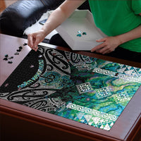 Aotearoa Maori Iwi Heritage Puzzle Ngati Kahungunu Paua Shell Turquoise