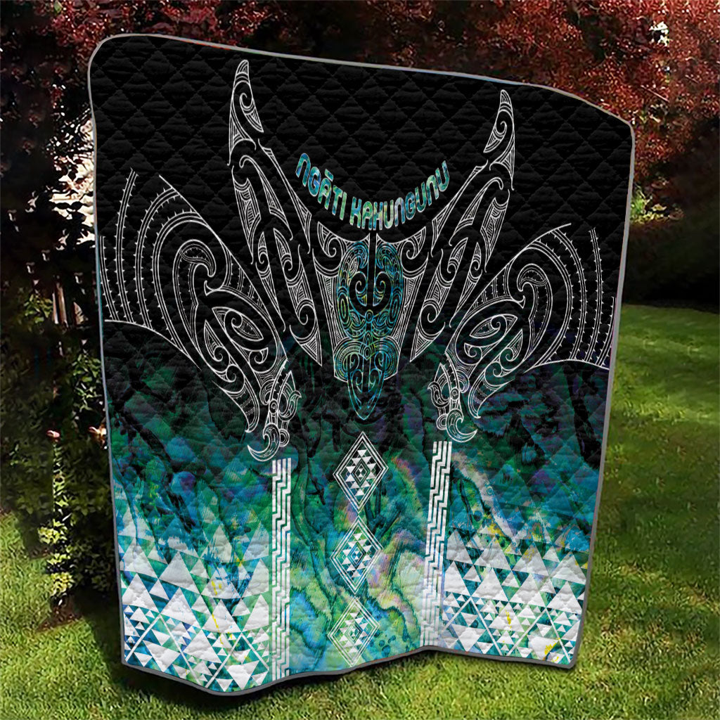 Aotearoa Maori Iwi Heritage Quilt Ngati Kahungunu Paua Shell Turquoise
