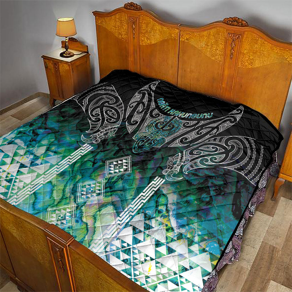 Aotearoa Maori Iwi Heritage Quilt Ngati Kahungunu Paua Shell Turquoise
