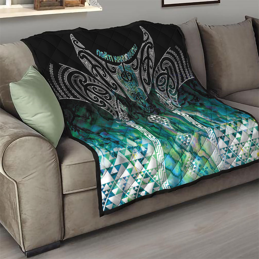 Aotearoa Maori Iwi Heritage Quilt Ngati Kahungunu Paua Shell Turquoise