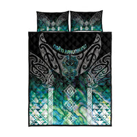 Aotearoa Maori Iwi Heritage Quilt Bed Set Ngati Kahungunu Paua Shell Turquoise