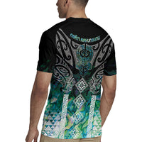 Aotearoa Maori Iwi Heritage Rugby Jersey Ngati Kahungunu Paua Shell Turquoise