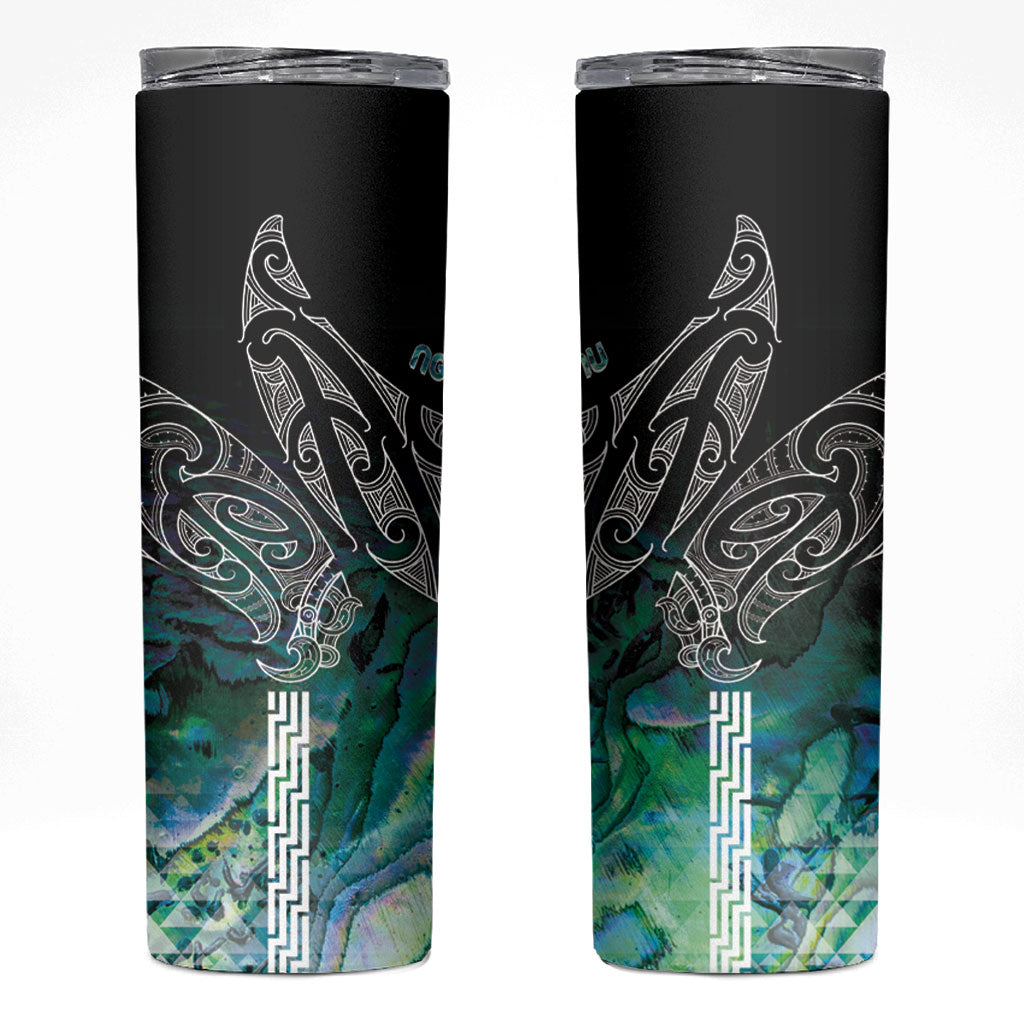 Aotearoa Maori Iwi Heritage Skinny Tumbler Ngati Kahungunu Paua Shell Turquoise