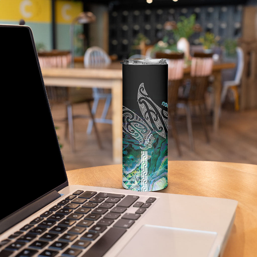 Aotearoa Maori Iwi Heritage Skinny Tumbler Ngati Kahungunu Paua Shell Turquoise