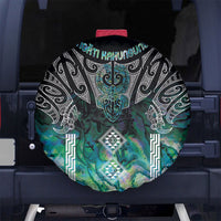 Aotearoa Maori Iwi Heritage Spare Tire Cover Ngati Kahungunu Paua Shell Turquoise