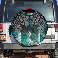 Aotearoa Maori Iwi Heritage Spare Tire Cover Ngati Kahungunu Paua Shell Turquoise