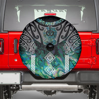 Aotearoa Maori Iwi Heritage Spare Tire Cover Ngati Kahungunu Paua Shell Turquoise