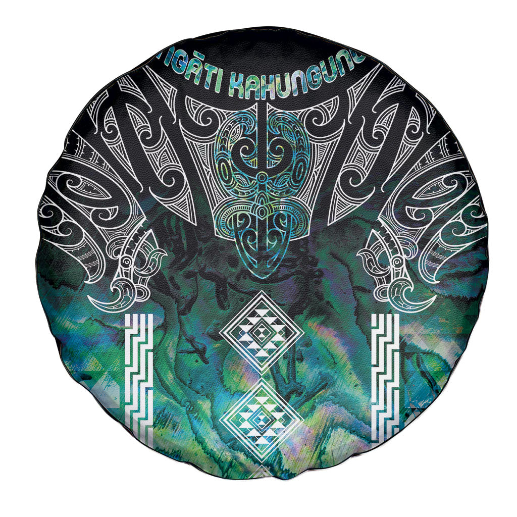 Aotearoa Maori Iwi Heritage Spare Tire Cover Ngati Kahungunu Paua Shell Turquoise