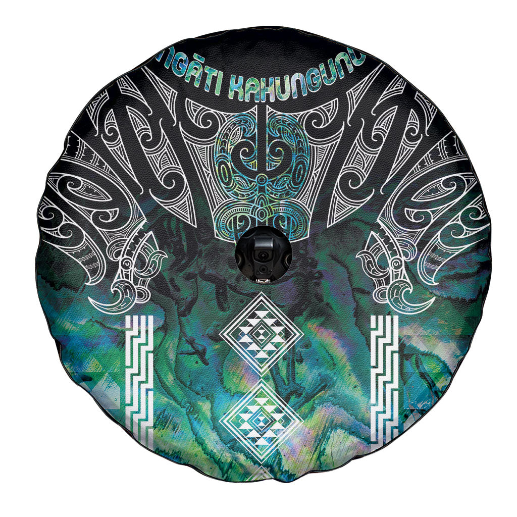 Aotearoa Maori Iwi Heritage Spare Tire Cover Ngati Kahungunu Paua Shell Turquoise