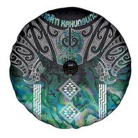 Aotearoa Maori Iwi Heritage Spare Tire Cover Ngati Kahungunu Paua Shell Turquoise